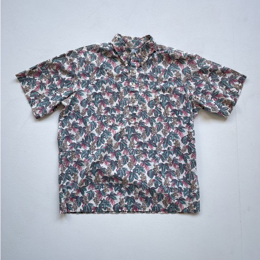Vtg REYN SPOONER Hawaiian Pull Over Button Up Shirt / L/XL / Hawaii Aloha Retro